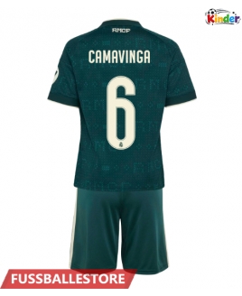 Günstige Real Madrid Eduardo Camavinga #6 Auswärts Trikotsatzt Kinder 2026-27 Kurzarm (+ Kurze Hosen)